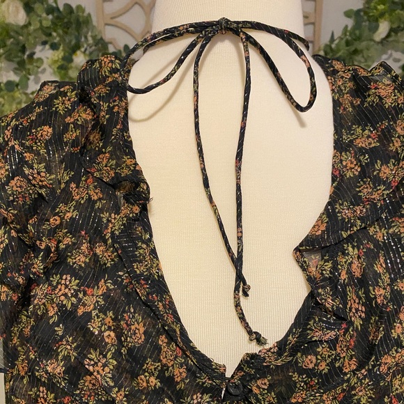 Topshop Sheer Ruffle Blouse - Picture 2 of 10